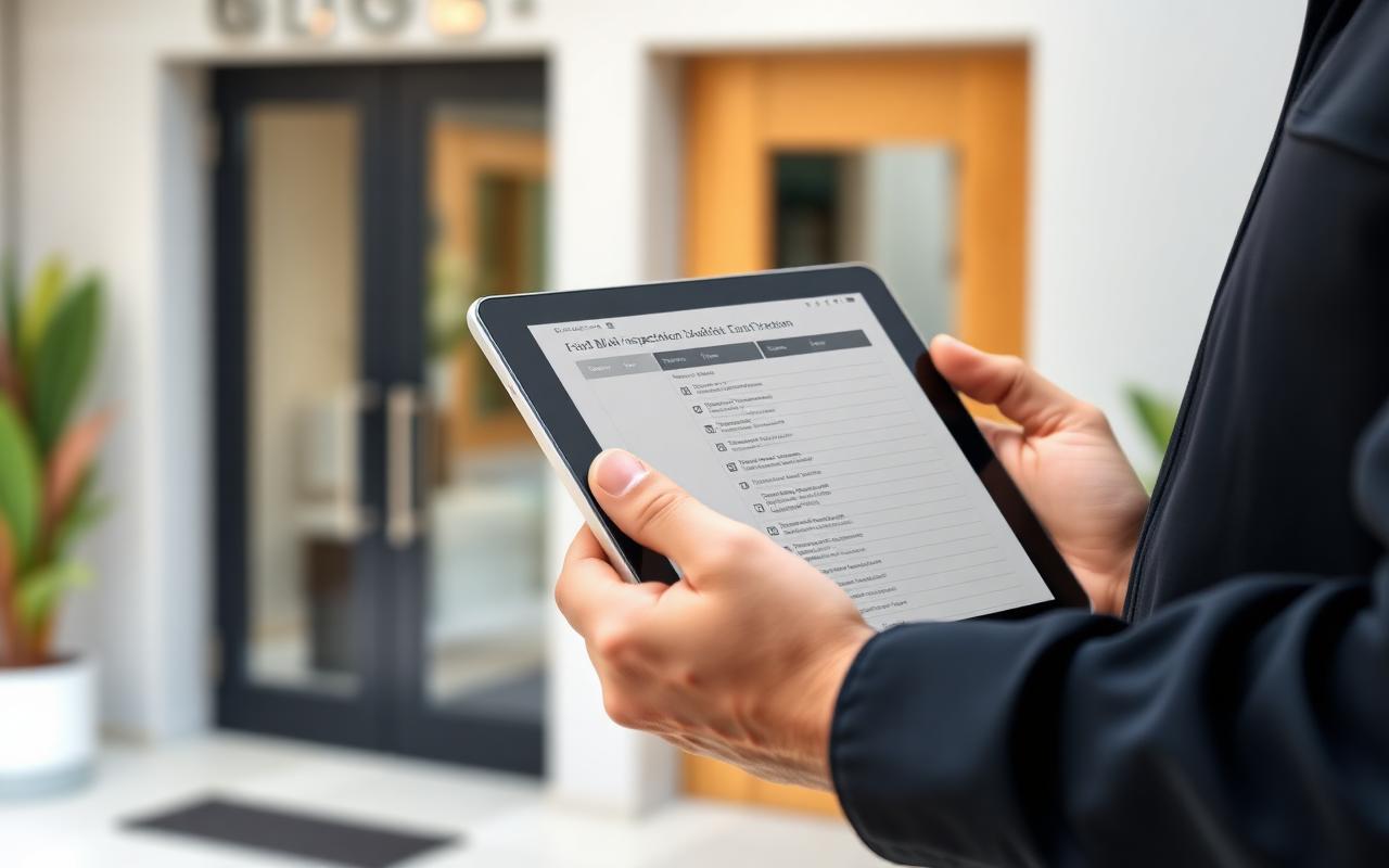 Detailaufnahme einer digitalen Objektkontrolle auf einem Tablet